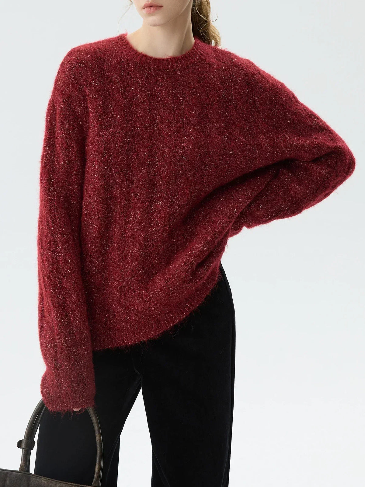 New Year's Red Round Neck Loose Sweater
