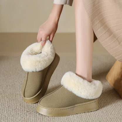 Faux Fur Winter Boots for Women 2024 Non Slip Women's Snow Boots Plush Warm Fashion Short Boot Comfortable Warm Platform Shoe