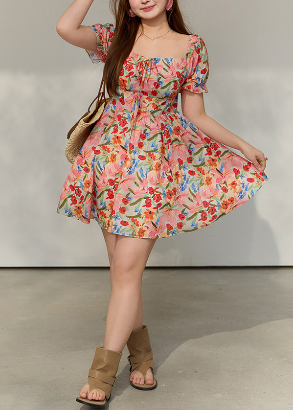 Off Shoulder Puff Sleeve Bubble Hem Floral Mini Dress