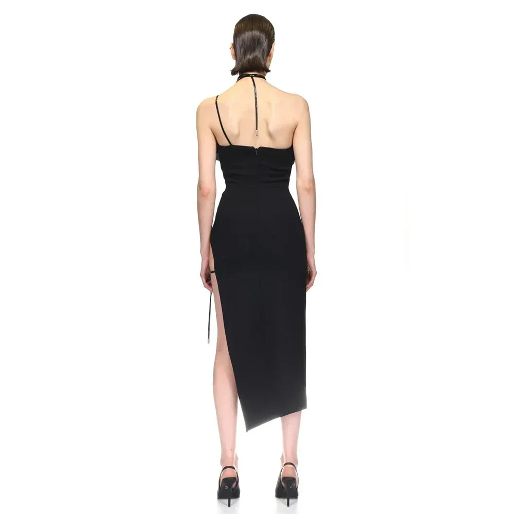 3D Flower Halter Bodycon Party Dress