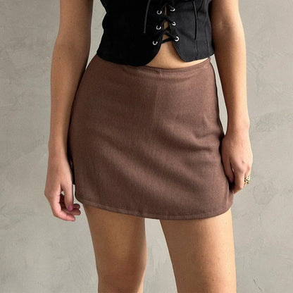 Elastic Side Slit Pencil Skirt