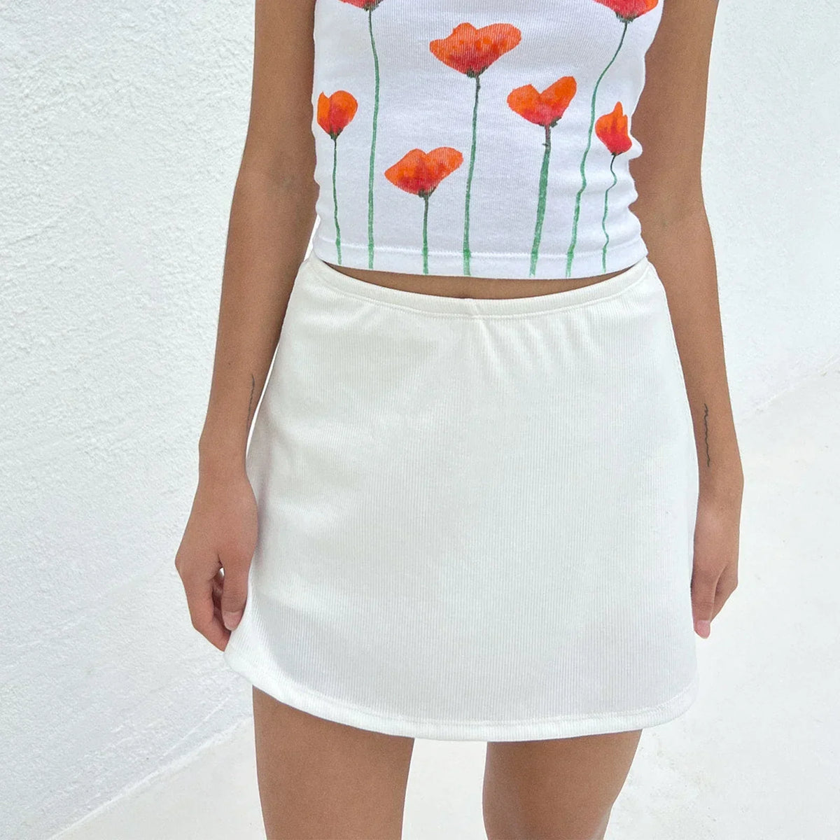 Elastic Side Slit Pencil Skirt
