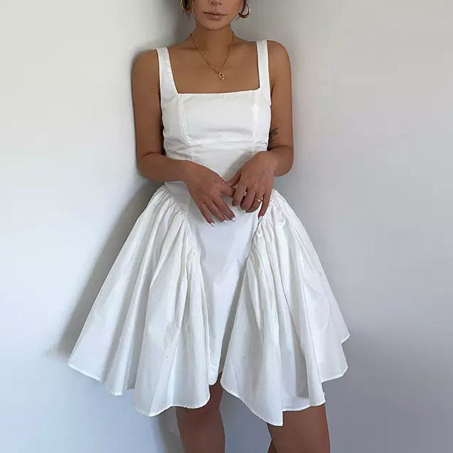 Back Tie Milkmaid Puff Sleeve Mini Dress