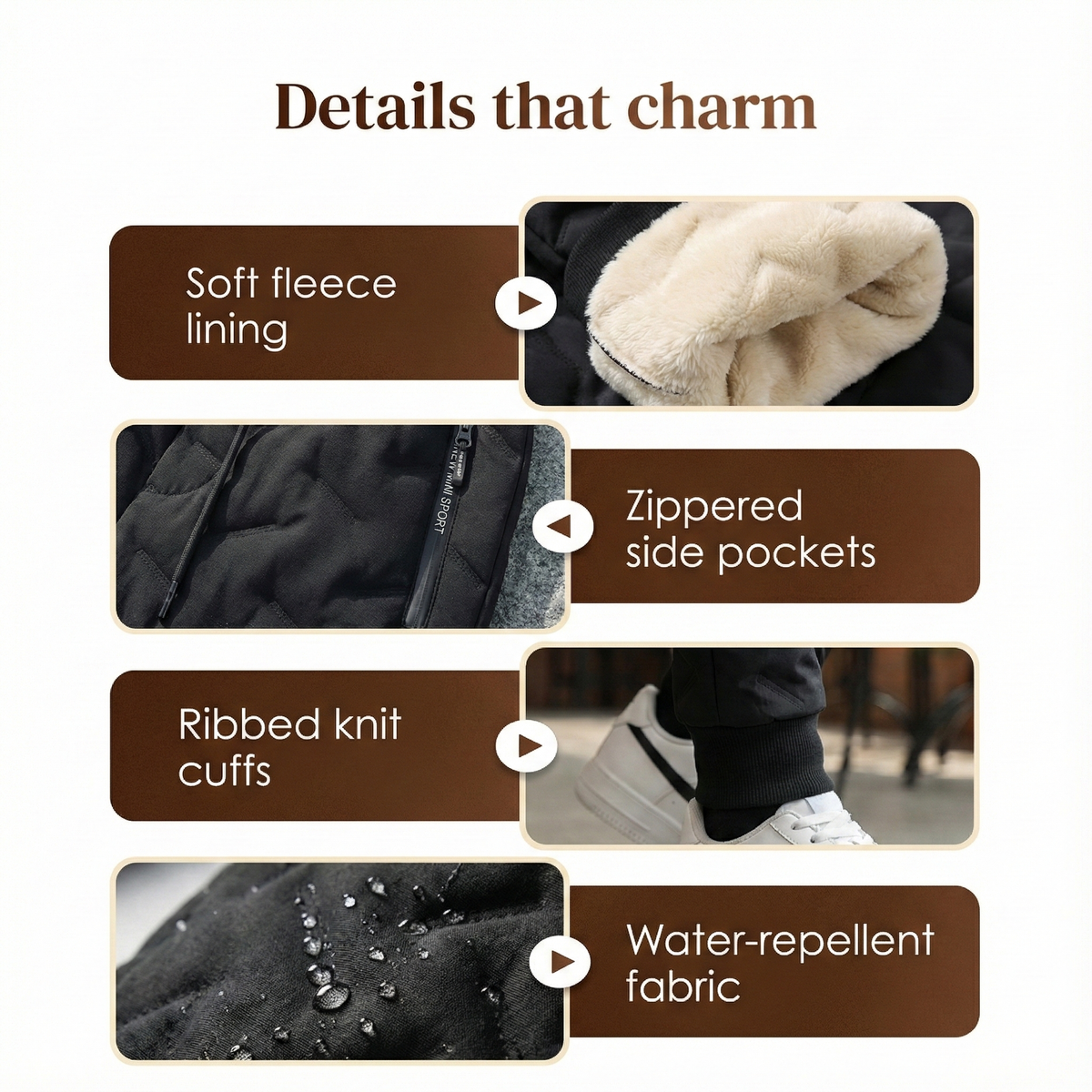 Unisex Fleece-Lined Winter Joggers
