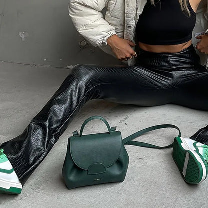 PU Leather Trousers Women Vintage Crocodile Pattern High Waist Slim Temperament Pencil Pants Hem Split Office Lady Bodycon Pants