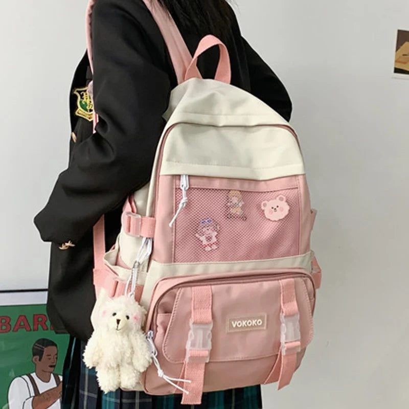 New Waterproof Nylon Mochila School Backpack for Teenage Girls Large Capacity Double Shoulder Bagpack Backpacks Purse