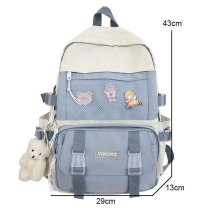 New Waterproof Nylon Mochila School Backpack for Teenage Girls Large Capacity Double Shoulder Bagpack Backpacks Purse