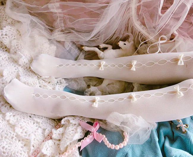 Hollow small butterfly net socks hole socks sweet retro style pantyhose elasticity was thin female Lolita socks japanese Sweet