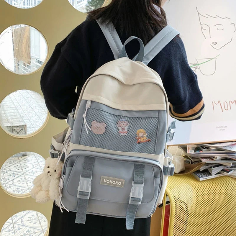 New Waterproof Nylon Mochila School Backpack for Teenage Girls Large Capacity Double Shoulder Bagpack Backpacks Purse
