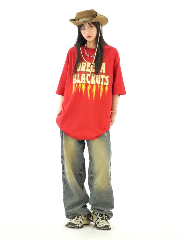 Distressed Baggy Women Y2K Grunge Vintage Oversize Wide Leg Pant
