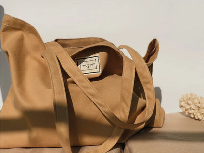 Women Canvas Simple Tote Bag Foldable Reusable Grocery Large Shopping Shopper Casual Girls Shoulder Bags Handbag