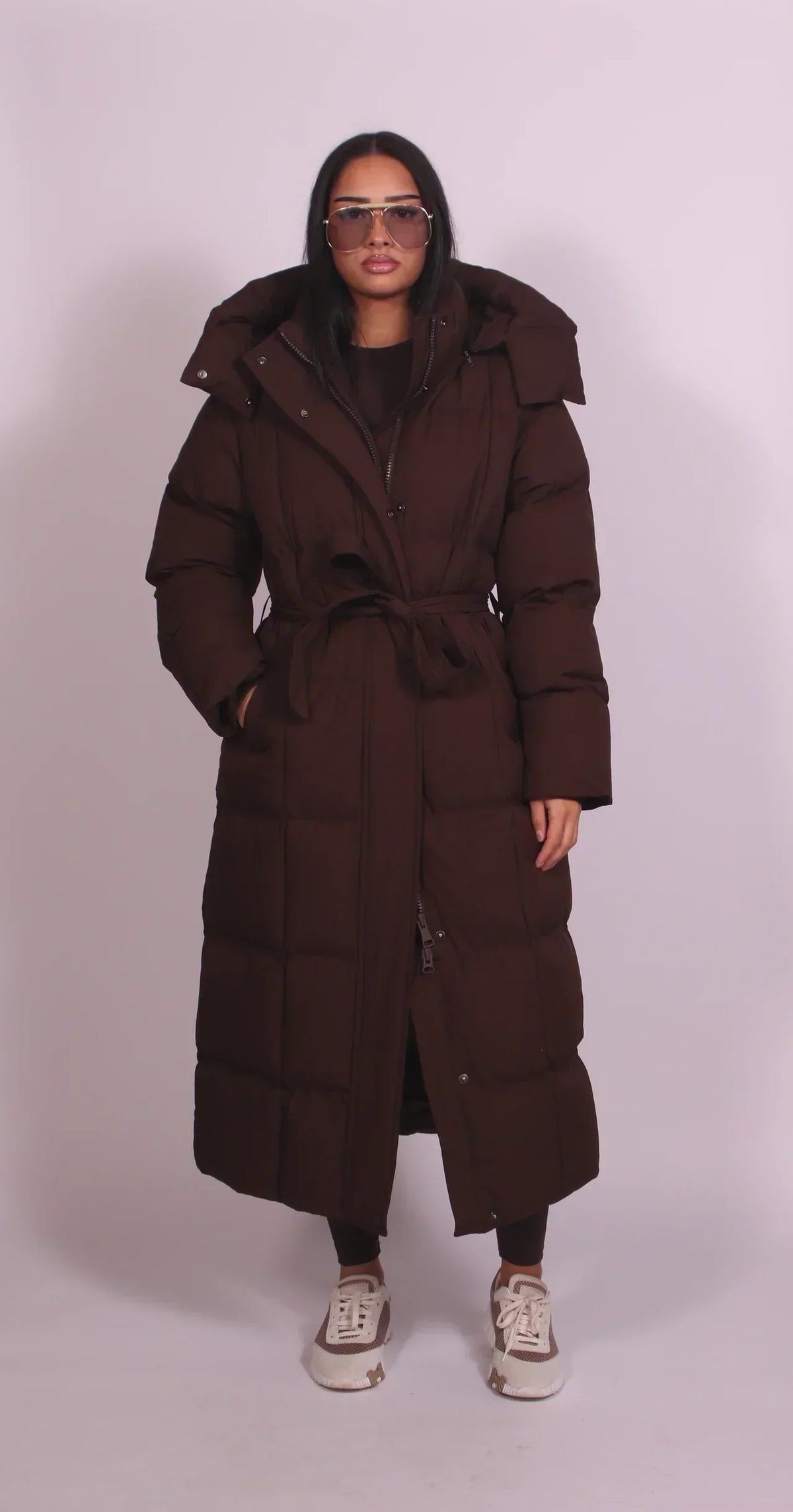 Carmen Long Belted Puffer Coat