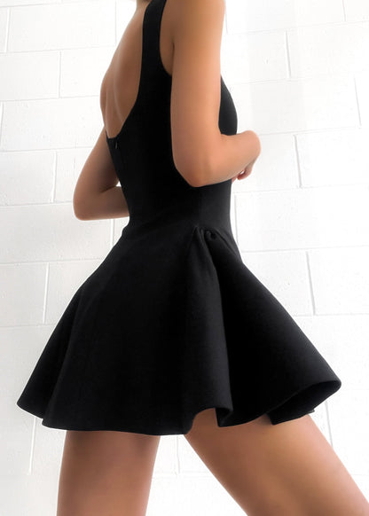 Strapless Pleated Ruffle Mini Dress