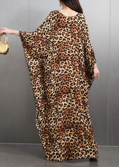 Print Batwing Sleeve Deep V-Neck Kaftan Maxi Dress