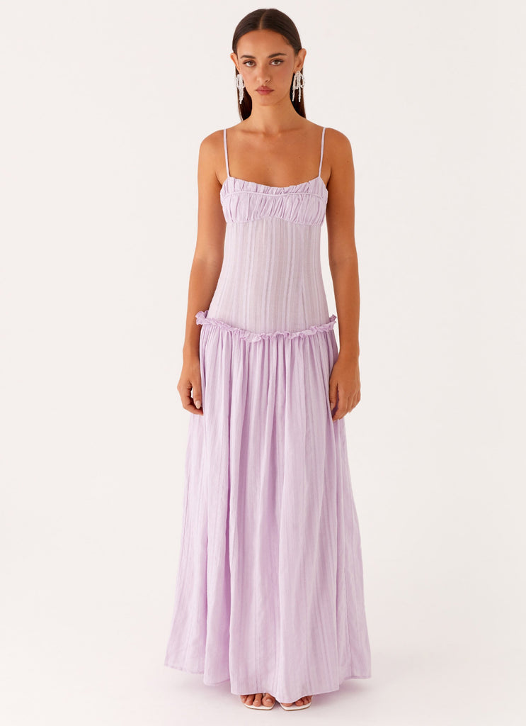 Spaghetti Strap Ruched Drop Waist Gathered Tier Maxi Dress