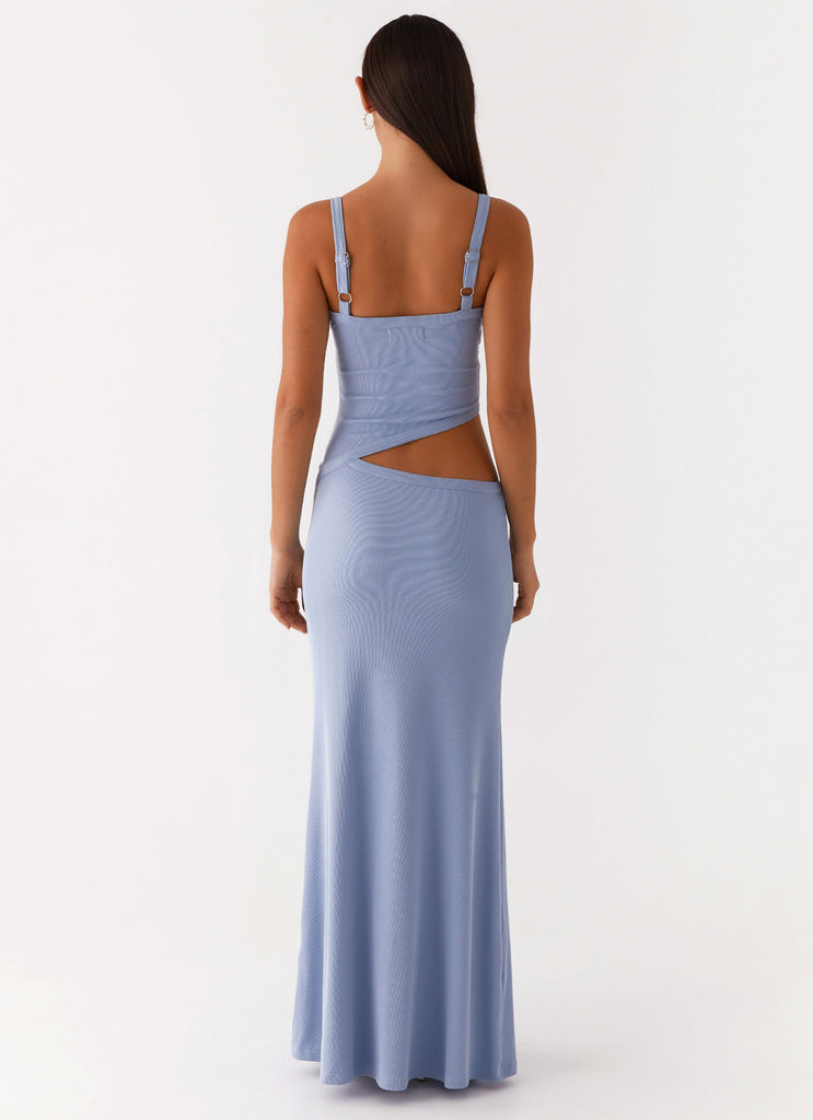 Pointelle Crochet Twist Front Cutout Crop Maxi Skirt Set