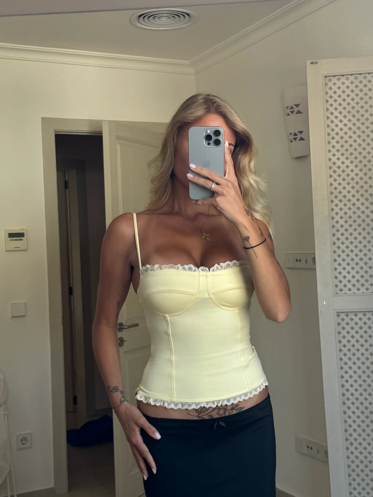 Lace Trim Patchwork Camisole