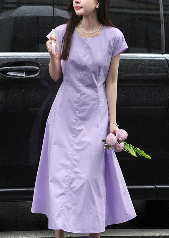 Cap Sleeve Round Neck Princess Seam Fit Flare Midi Dress
