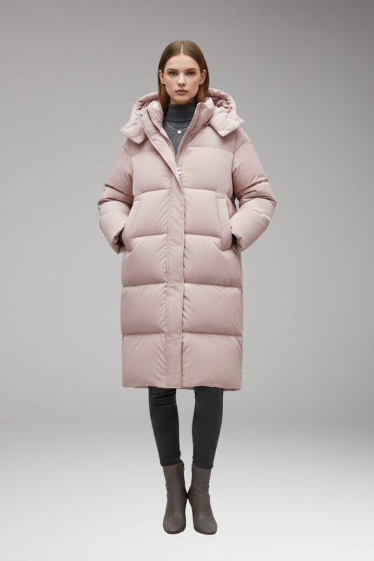 Mabel Long Quilted Hooded Puffer Jacket