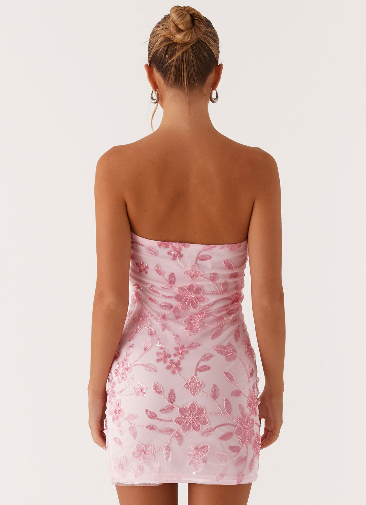 Sequin Embellished Halter Deep Cowl Neck Mini Dress