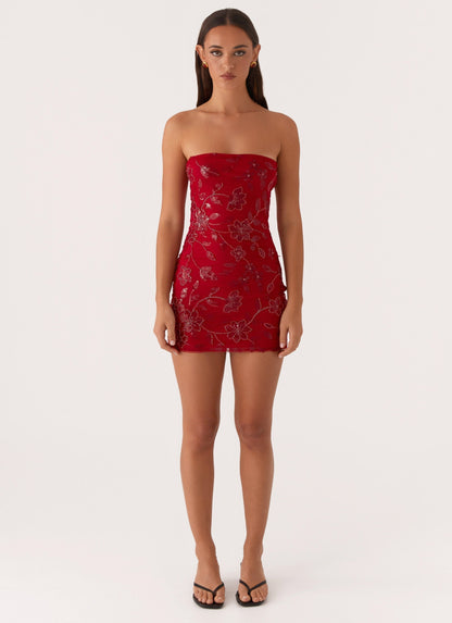Sequin Embellished Halter Deep Cowl Neck Mini Dress