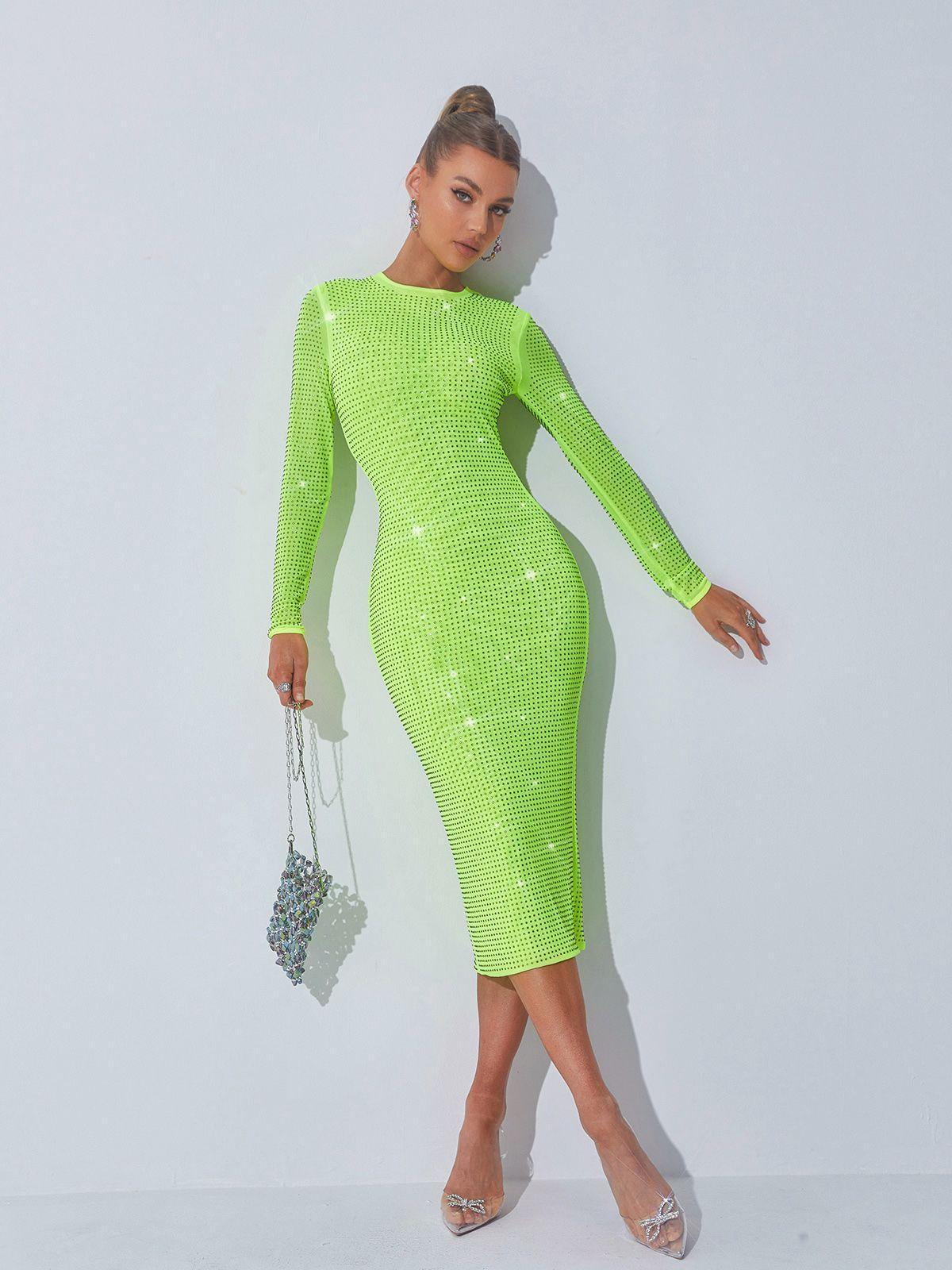 Crystal Embellished Midi Dress