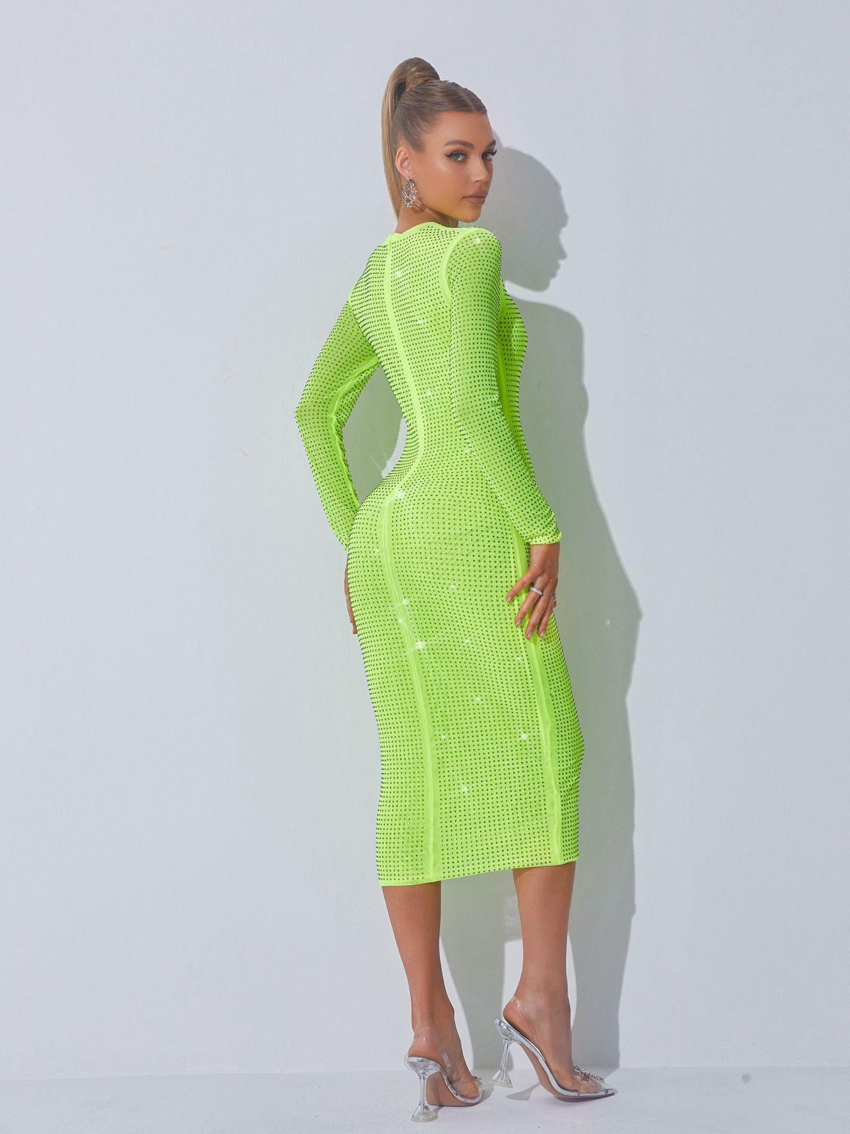 Crystal Embellished Midi Dress