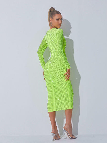 Crystal Embellished Midi Dress