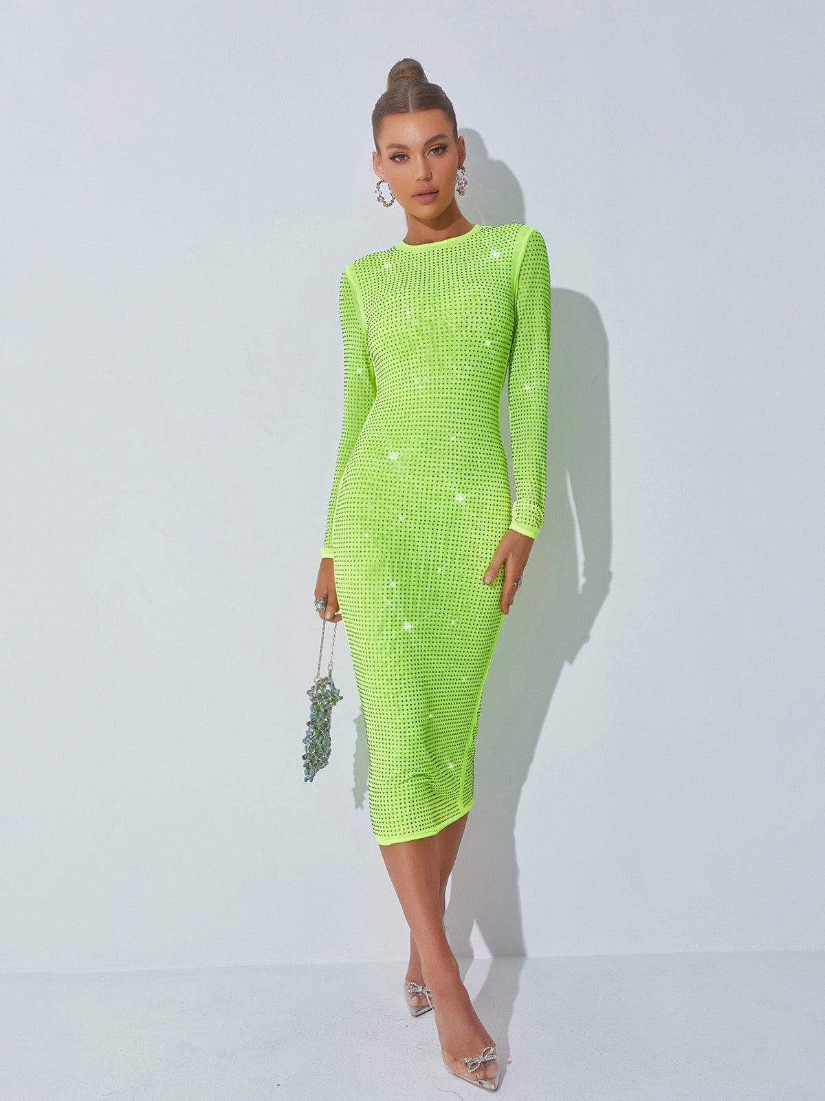 Crystal Embellished Midi Dress