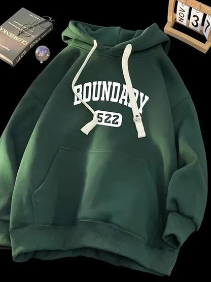 Retro Casual High Street Letter Hoodie