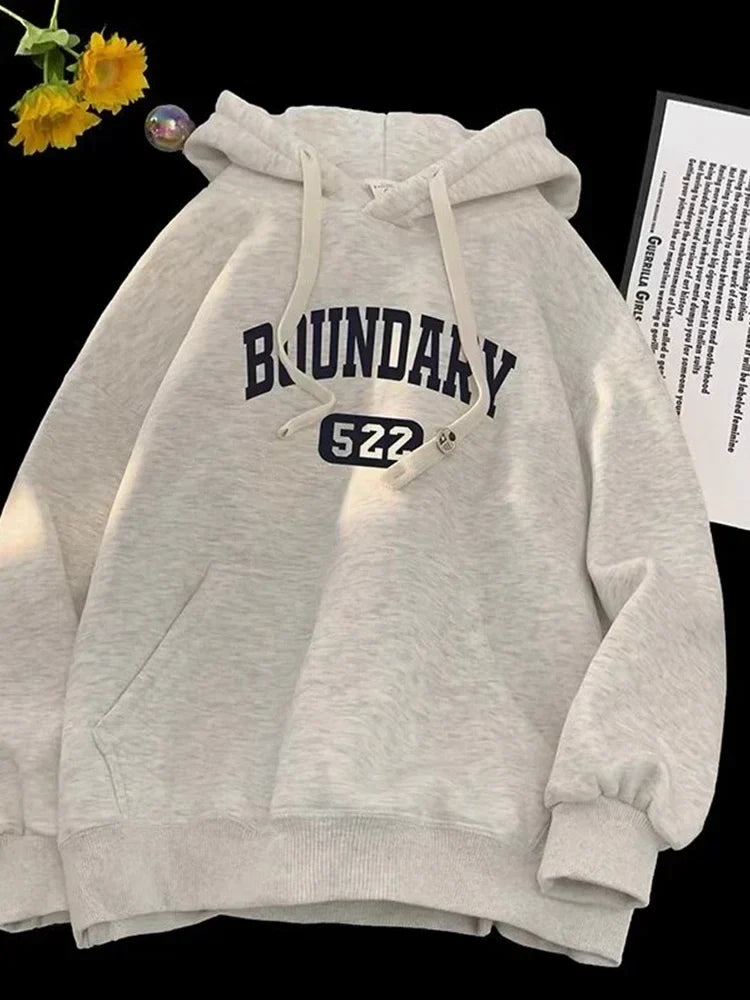 Retro Casual High Street Letter Hoodie
