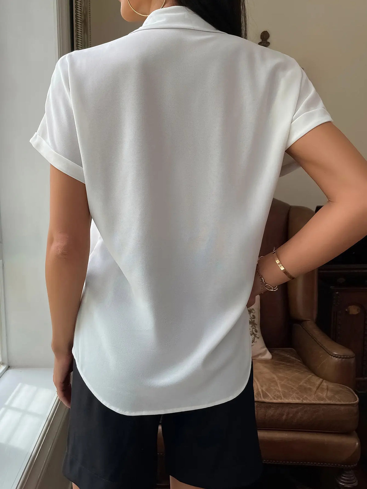 Chiffon Short-Sleeved Casual Blouse