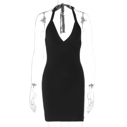 Faiza Backless Halter Mini Dress