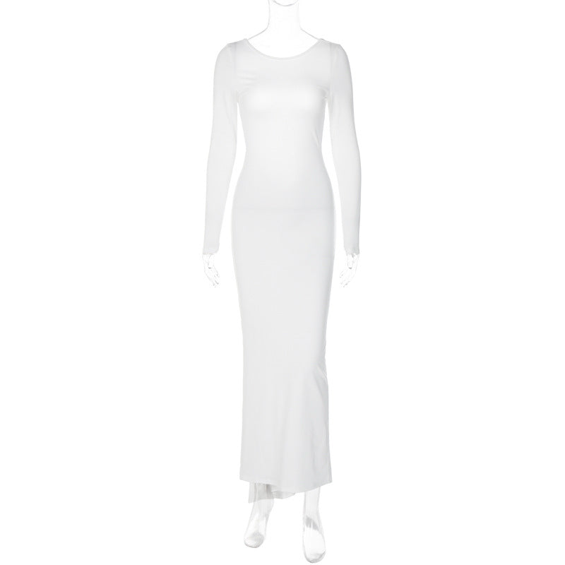 Mireille Backless Ruched Long Dress