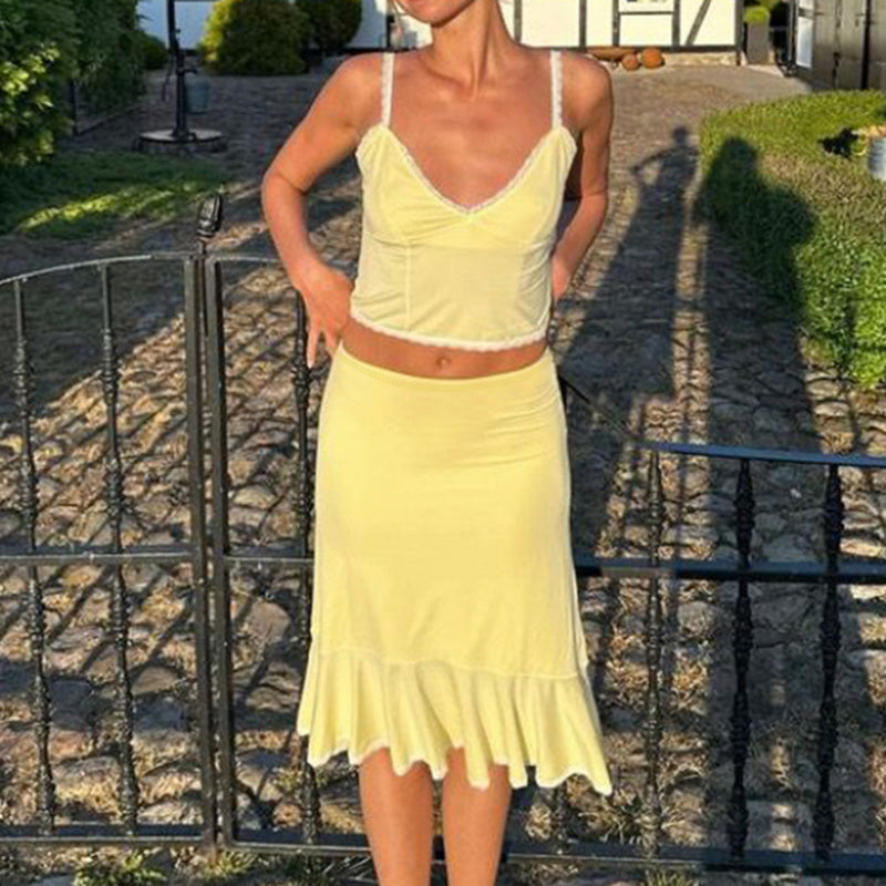 Bliss Ruffle Hem Skirt Set