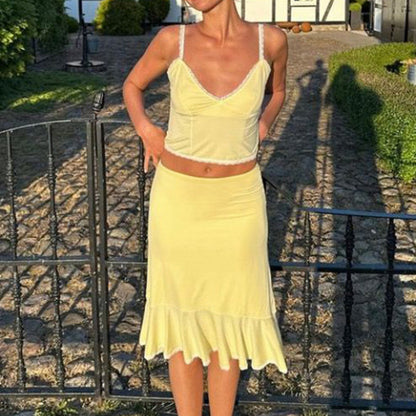 Bliss Ruffle Hem Skirt Set