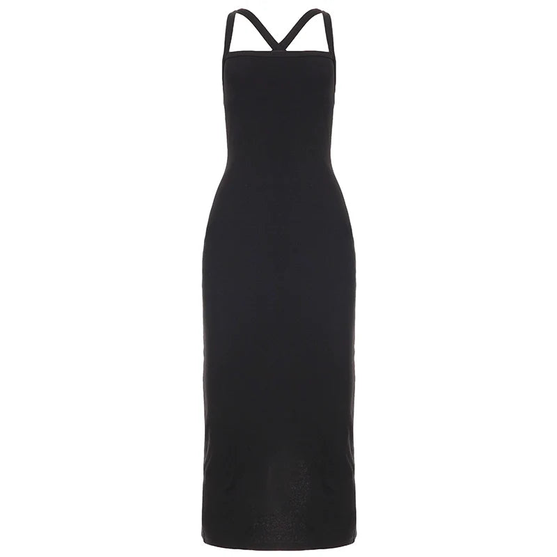 Abrianna Halter Backless Maxi Dress