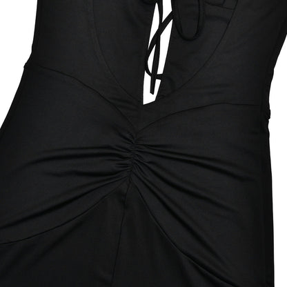 Tank Strap Keyhole Cutout Ruched Bodycon Maxi Dress