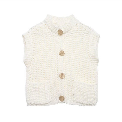 Maggie Button-Up Knit Vest