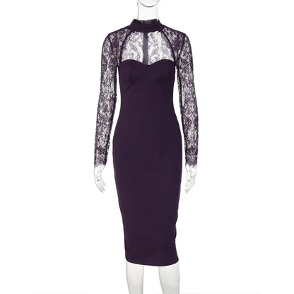 Lace Slit Maxi Dress