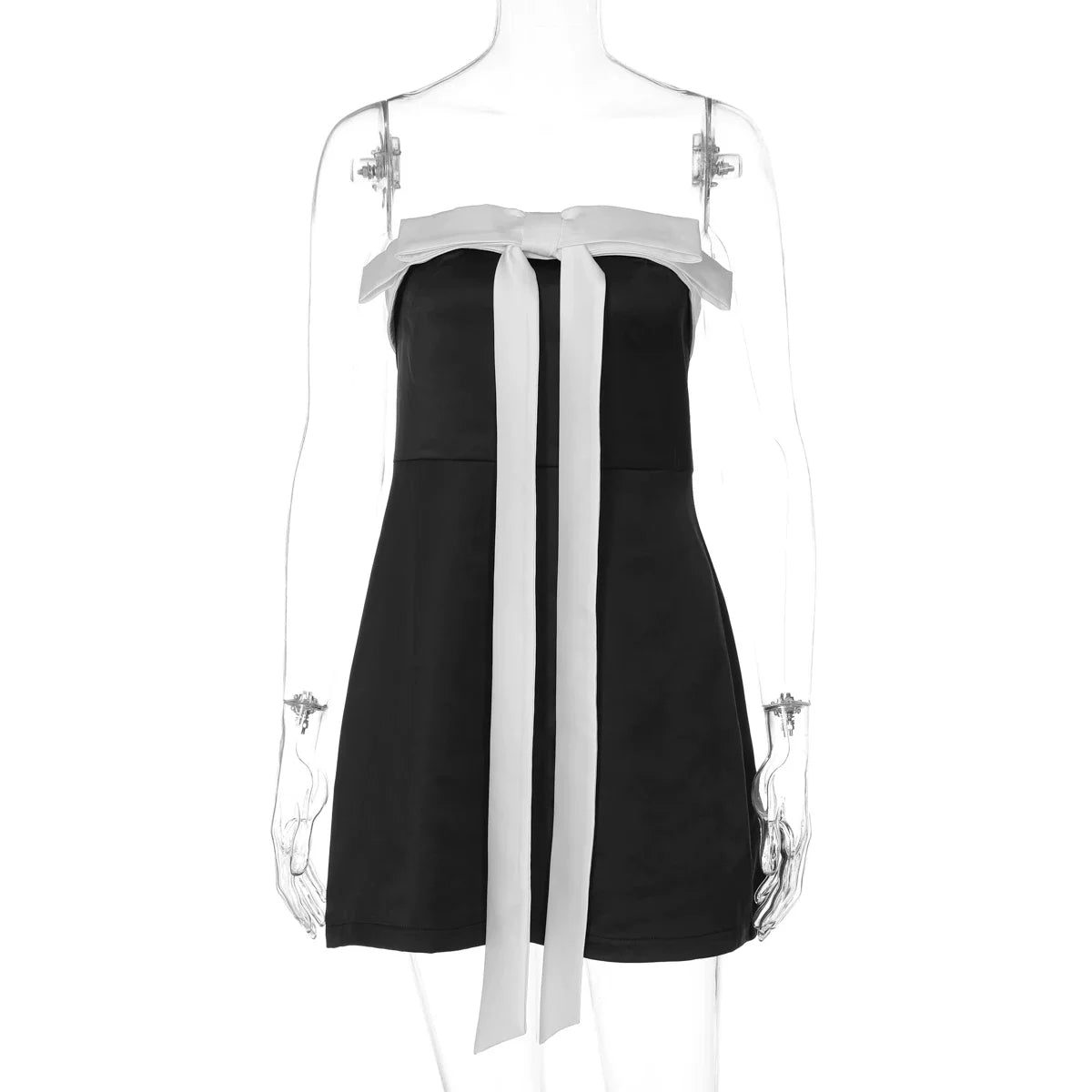 Bow Detail Strapless Mini Dress