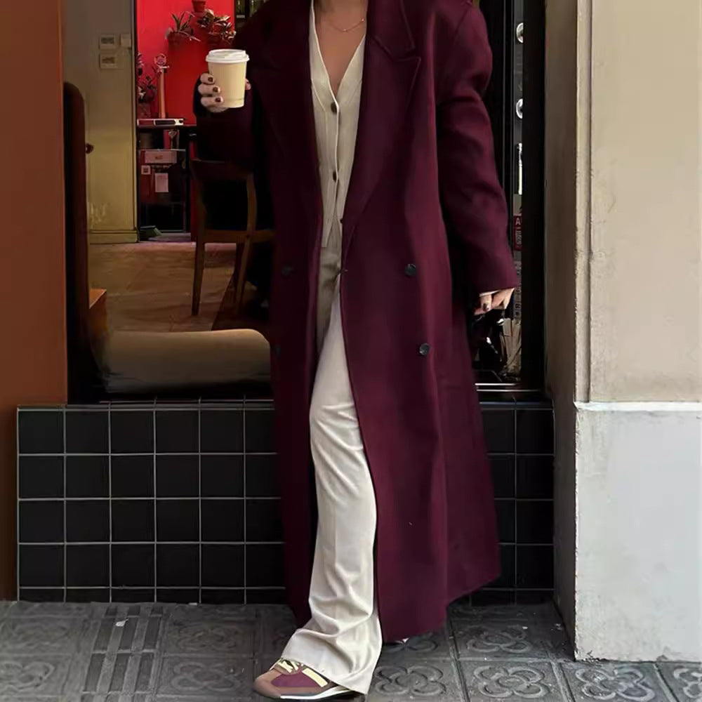 Heavenleigh Wine Red Long Coat