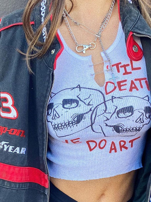 Skull Print Tank Top  T shit