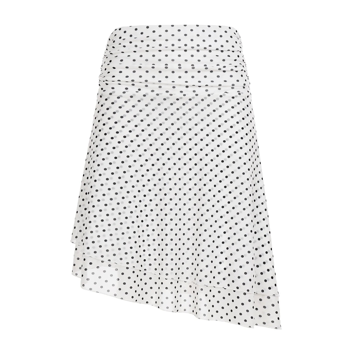 Izel Polka Dot Mesh Midi Skirt