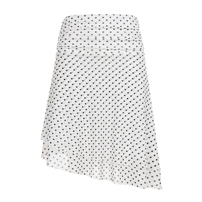 Izel Polka Dot Mesh Midi Skirt