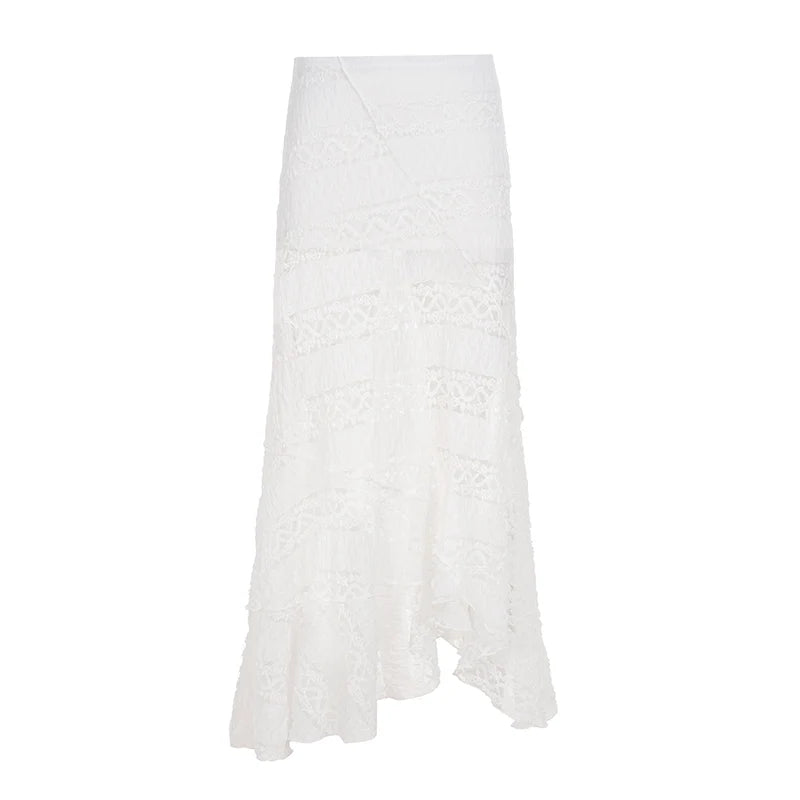Alianny Eyelet Lace Midi Skirt