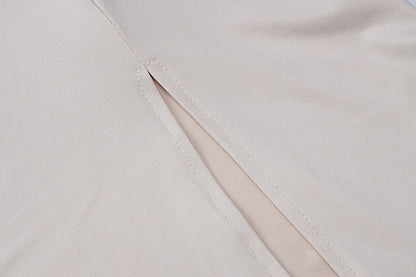 Square Neck Long Sleeve Tie Cuff Slit Knit Mini Dress