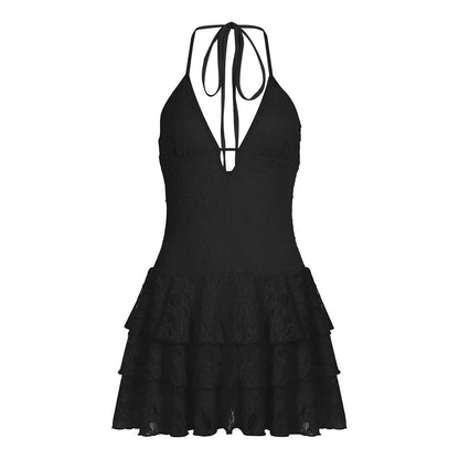 Adaley Lace Tiered Mini Dress