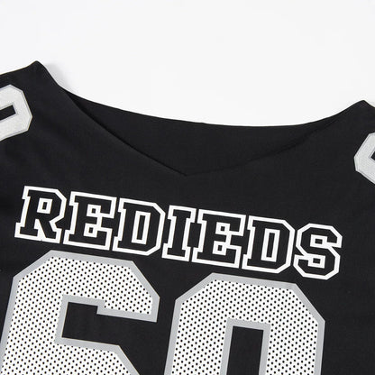 Jaidah Graphic Off-Shoulder T-Shirt