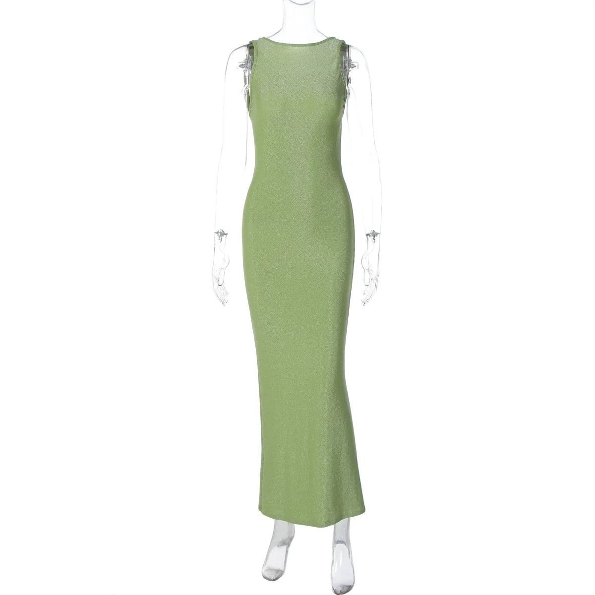 Akilah Shiny Backless Slit Dress